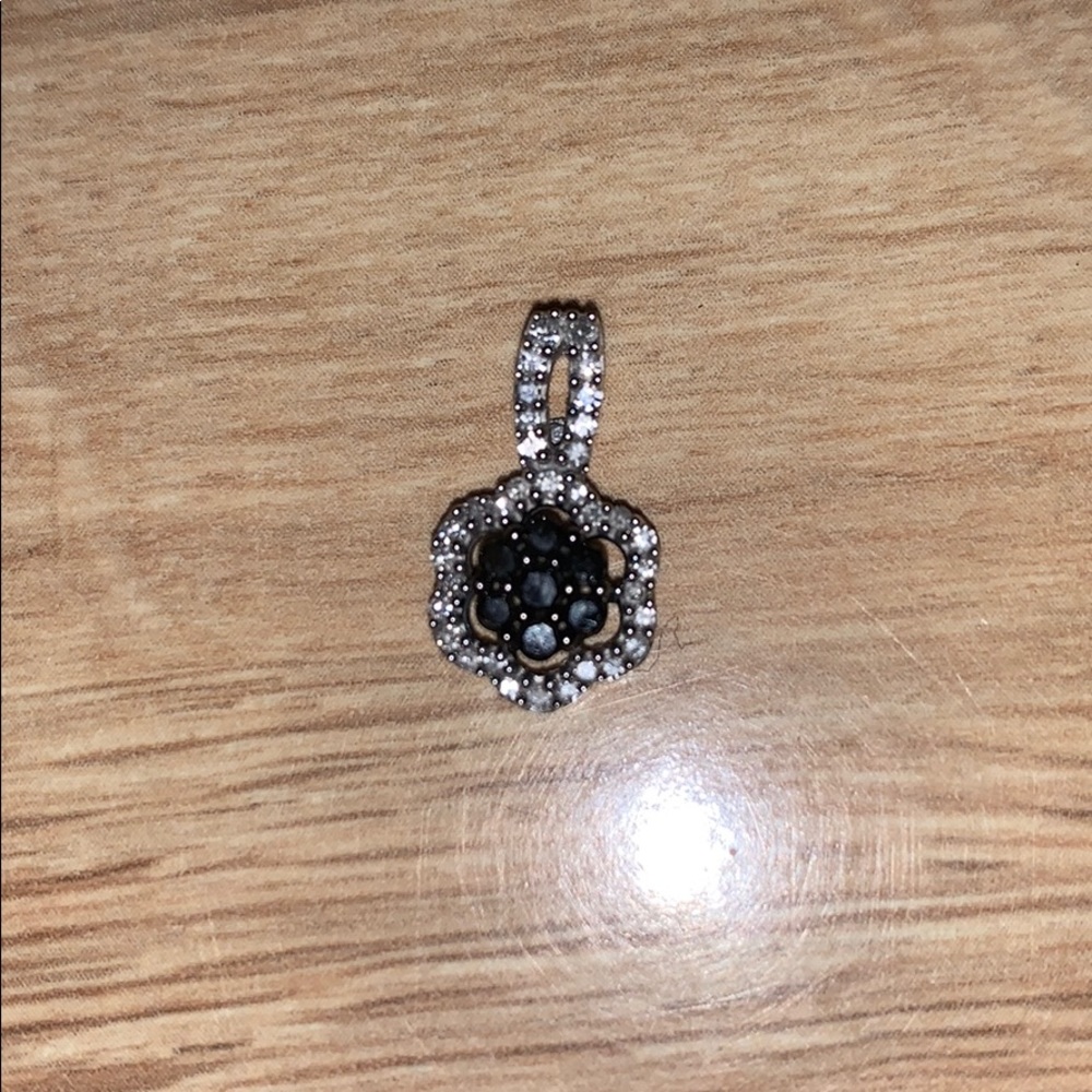 Black diamond necklace charm